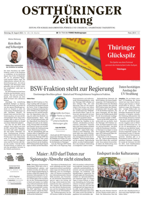 Cover of Ostthuringer Zeitung (Posneck)