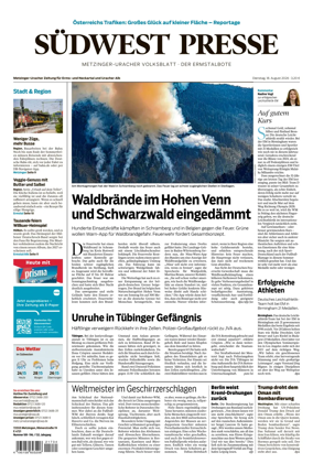 Cover of Sudwest Presse - Metzinger Uracher Volksblatt - Der Ermstalbote