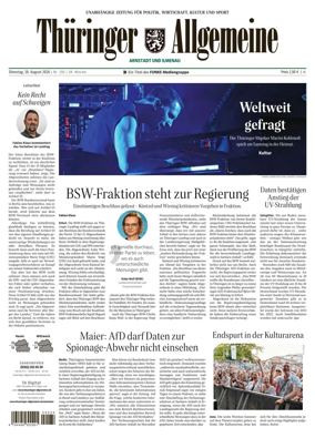 Cover of Thuringer Allgemeine (Arnstadt und Ilmenauz)