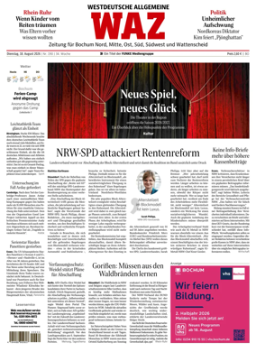 Cover of Westdeutsche Allgemeine Zeitung (Bochum)