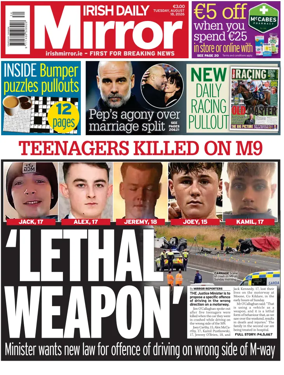 Cover of Irish Daily Mirror