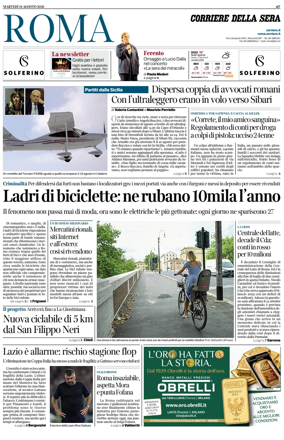 Cover of Corriere della Sera (Roma)