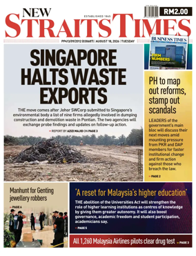 Cover of New Straits Times