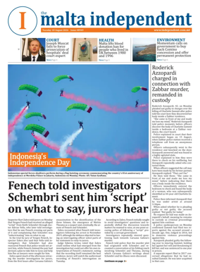 Cover of Malta Independent