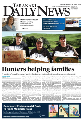 Cover of Taranaki Daily News