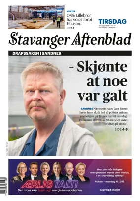 Cover of Stavanger Aftenblad