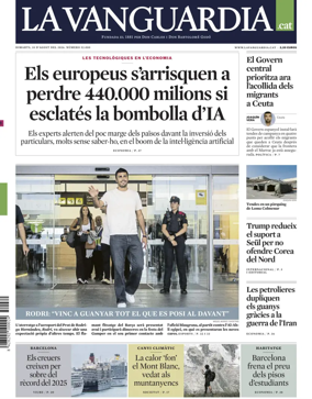 Cover of La Vanguardia (Catalonia - 1st edition)