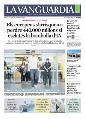 Cover of La Vanguardia (Catala)