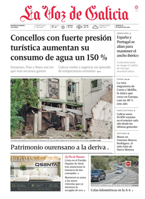 Cover of La Voz de Galicia (Ourense)