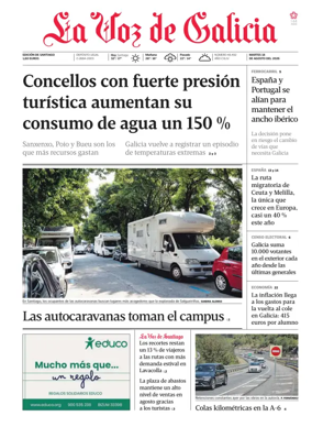 Cover of La Voz de Galicia (Santiago)