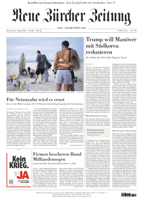 Cover of Neue Zurcher Zeitung