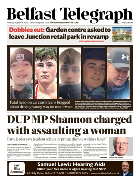 Cover of Belfast Telegraph