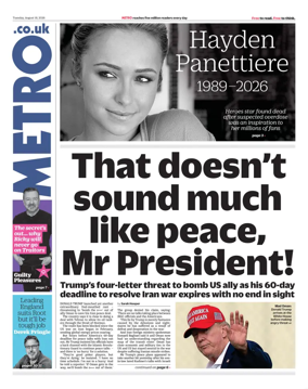Cover of Metro (UK)