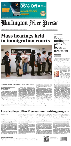 Cover of Burlington Free Press