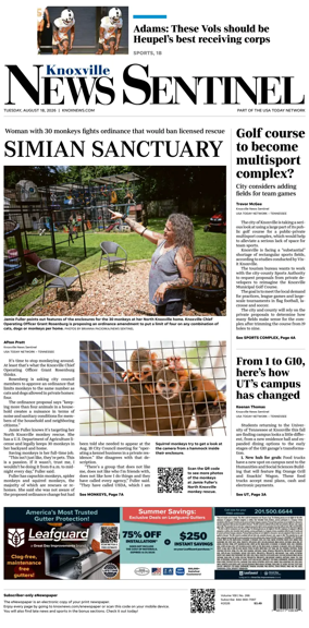Cover of Knoxville News Sentinel