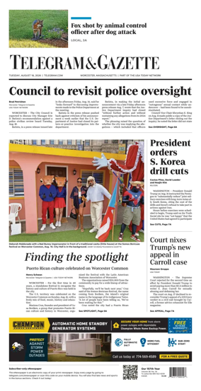 Cover of Telegram & Gazette