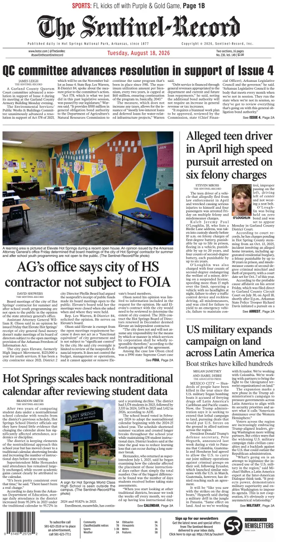 Cover of The Sentinel-Record