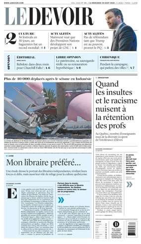Cover of Le Devoir