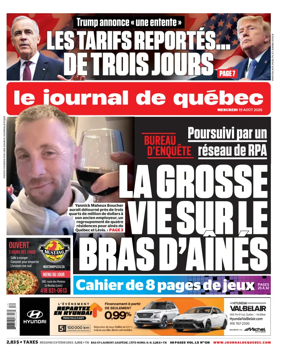 Cover of Le Journal de Quebec