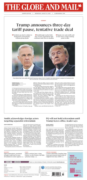 Cover of The Globe and Mail (Alberta Edition)