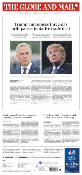 Cover of The Globe and Mail (Ontario Edition)