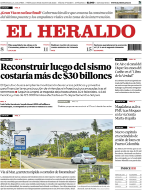 Cover of El Heraldo (Colombia)