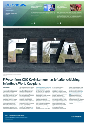 Cover of Euronews World Cup