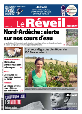 Cover of Le Reveil du Vivarais – edition Annonay