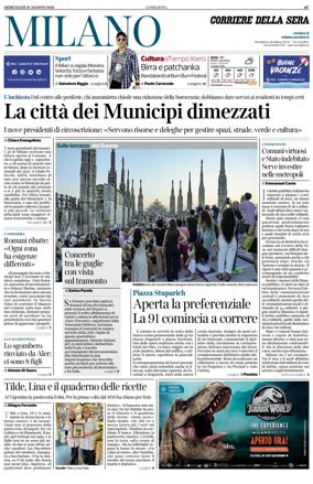 Cover of Corriere della Sera (Milano)