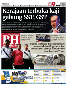 Cover of Berita Harian