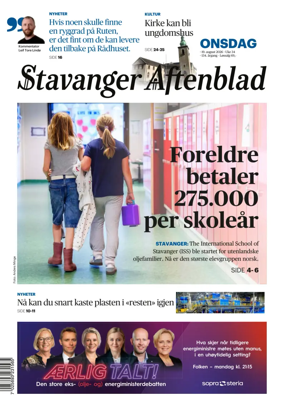 Cover of Stavanger Aftenblad