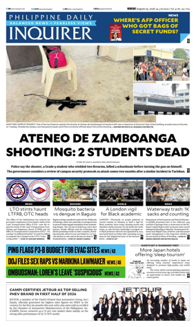 Cover of Philippine Daily Inquirer