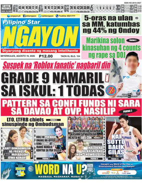 Cover of Pilipino Star Ngayon