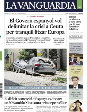 Cover of La Vanguardia (Catalonia - 1st edition)