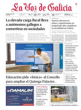 Cover of La Voz de Galicia (Santiago)