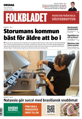 Cover of Folkbladet Vasterbotten
