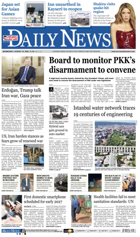 Cover of Hurriyet Daily News & Economic Review