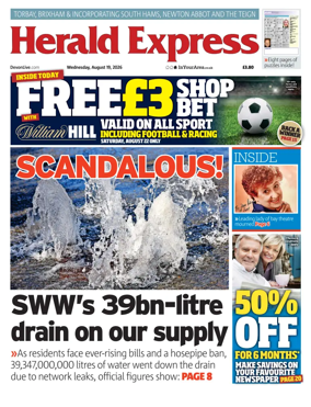 Cover of Herald Express (Torbay Brixham & South Hams Edition)