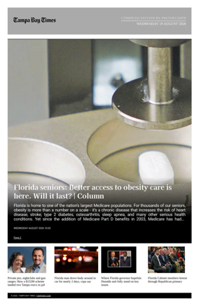 Cover of Tampa Bay Times TFP