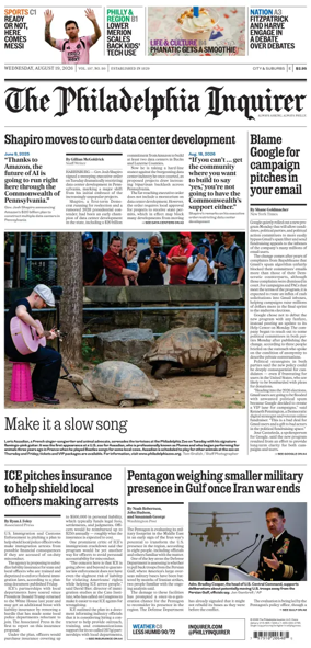 Cover of The Philadelphia Inquirer (South Jersey edition)