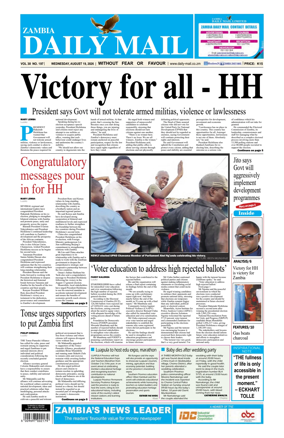 Cover of Zambia Daily Mail