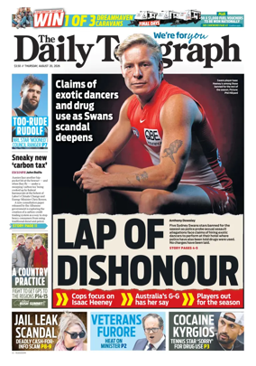 Cover of The Daily Telegraph (Sydney)