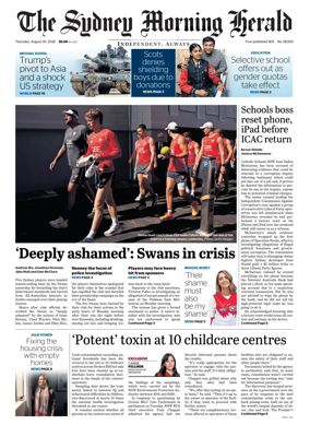 Cover of The Sydney Morning Herald