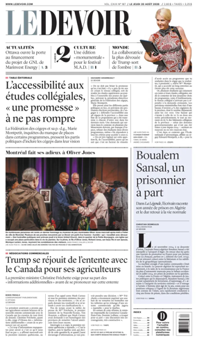 Cover of Le Devoir