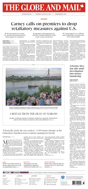 Cover of The Globe and Mail (Ontario Edition)