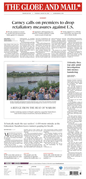 Cover of The Globe and Mail (Prairie Edition)