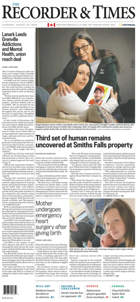 Cover of The Recorder & Times (Brockville)