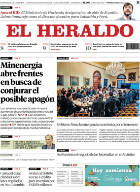Cover of El Heraldo (Colombia)