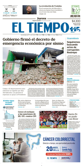 Cover of El Tiempo (Bogota)