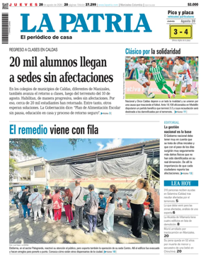 Cover of La Patria (Colombia)
